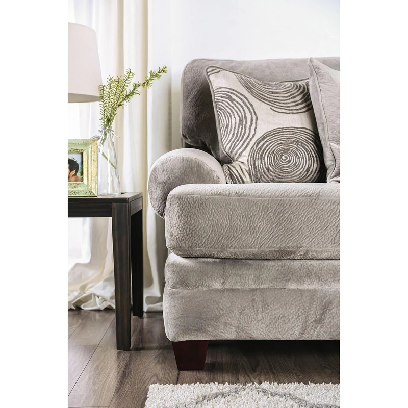 Furniture of America Bonaventura Stationary Fabric Sofa SM5142GY-SF