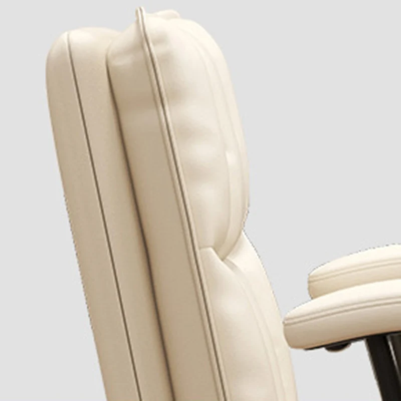 Modern Minimalist Solid Wood Iron Faux Leather Upholstered Swivel Desk Chair With Backrest Armrest For Home Office & Bedroom