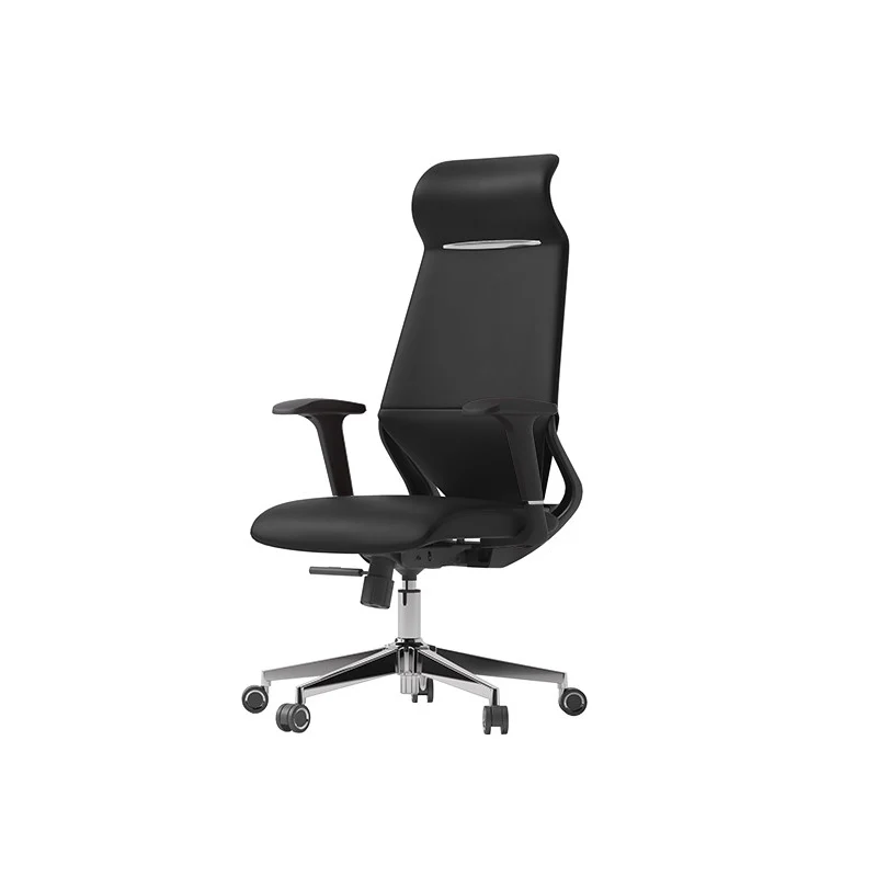 Modern Luxury Plywood Aluminum Alloy Nylon Genuine Leather Faux Leather Swivel Casters Height-Adjustable Ergonomics Desk Chair With Headrest And Armrests For Home Office