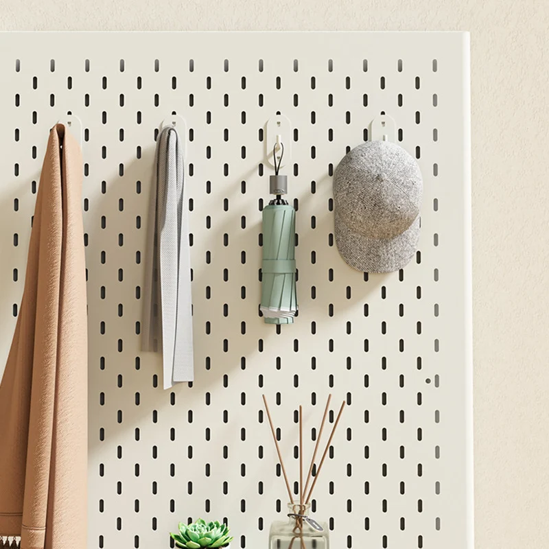 Modern Minimalist Metal & Glass Sliding Full-Length Wall Mirror With Pegboard Storage Wall-Mounted Entryway Dressing Mirror