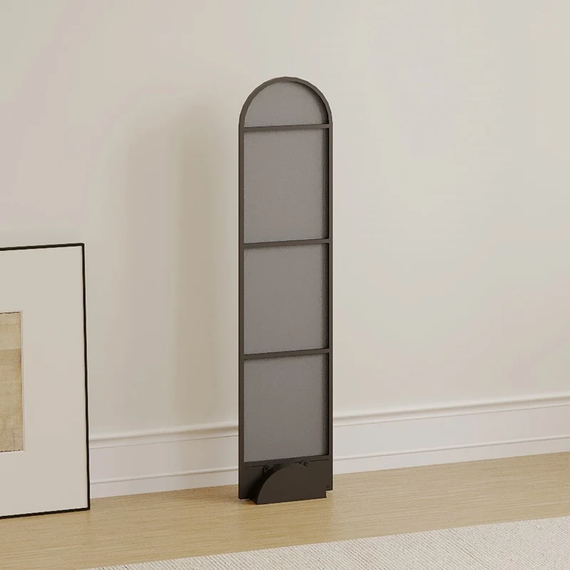 Modern Minimalist Carbon Steel Glass Arched Full-Length Floor Mirror With Stand For Bedroom