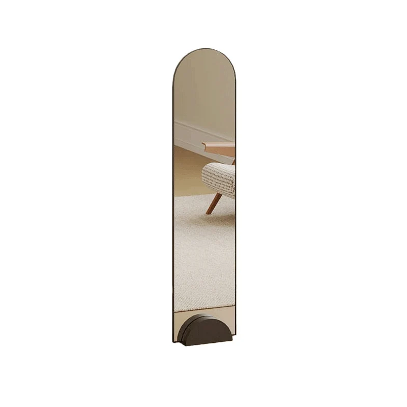 Modern Minimalist Carbon Steel Glass Arched Full-Length Floor Mirror With Stand For Bedroom