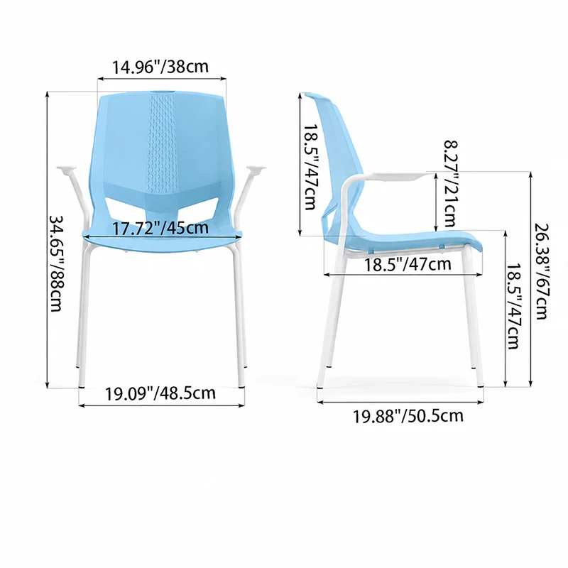 Contemporary Scandinavian Ergonomic Chair: INS-Style One-Piece Molded PP Desk Chair For Home Office