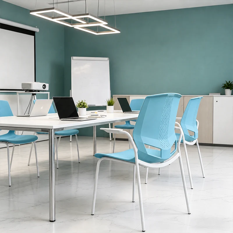 Contemporary Scandinavian Ergonomic Chair: INS-Style One-Piece Molded PP Desk Chair For Home Office