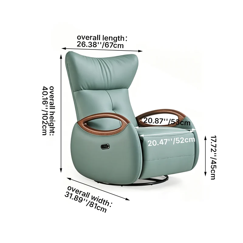 Contemporary Scandinavian Functional Accent Chair: Swivel Design & Reclining Design - Single-Seater Sofa For Living Room