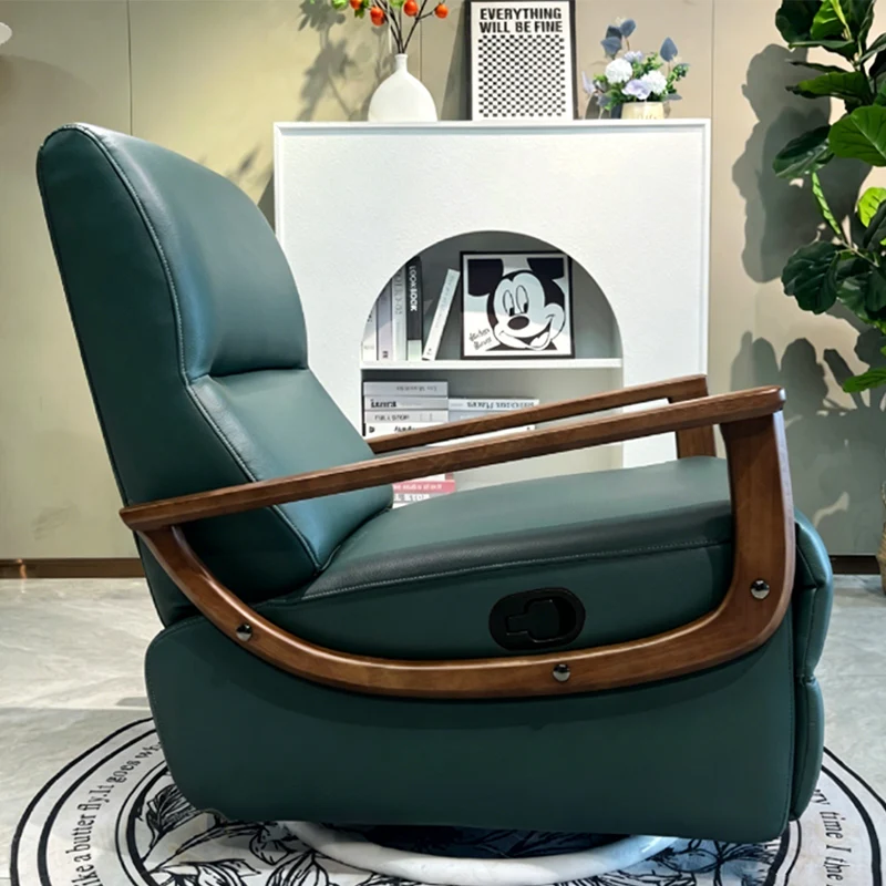 Contemporary Scandinavian Functional Accent Chair: Ergonomic Design - Swivel Single-Seater Sofa For Living Room