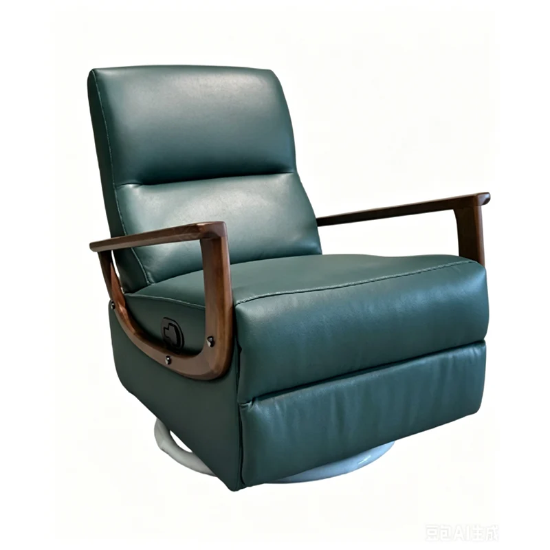 Contemporary Scandinavian Functional Accent Chair: Ergonomic Design - Swivel Single-Seater Sofa For Living Room