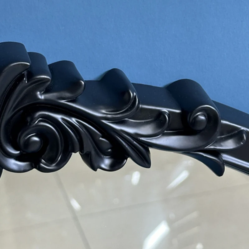 Traditional French Polyurethane Glass Oval Arch Wall Mirror For Living Room & Bathroom