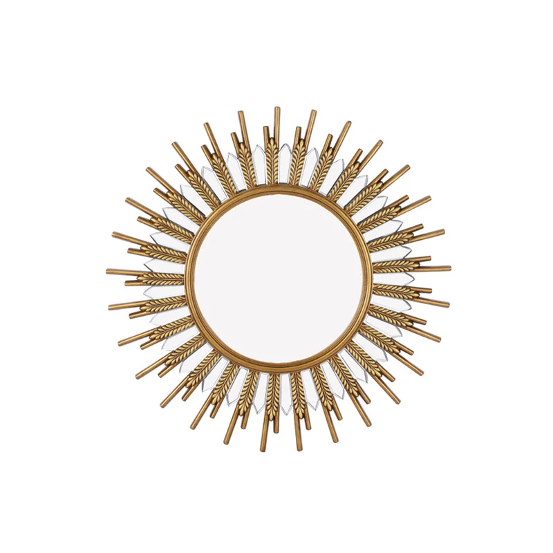 Modern Art Deco Polyurethane Glass Sunflower-shaped Wall Mirror For Living Room & Bathroom