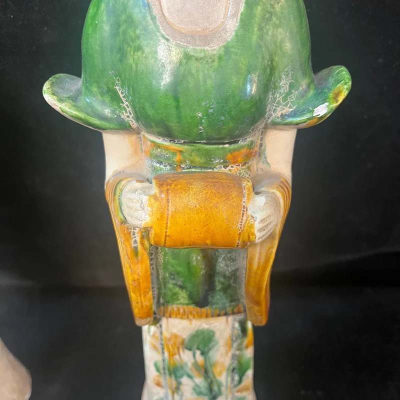 Pair of Chinese Tang style terracotta figures 'Ladies in Green'