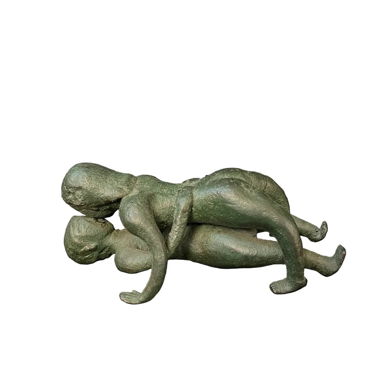 Erotic bronze figure 'Kiss'