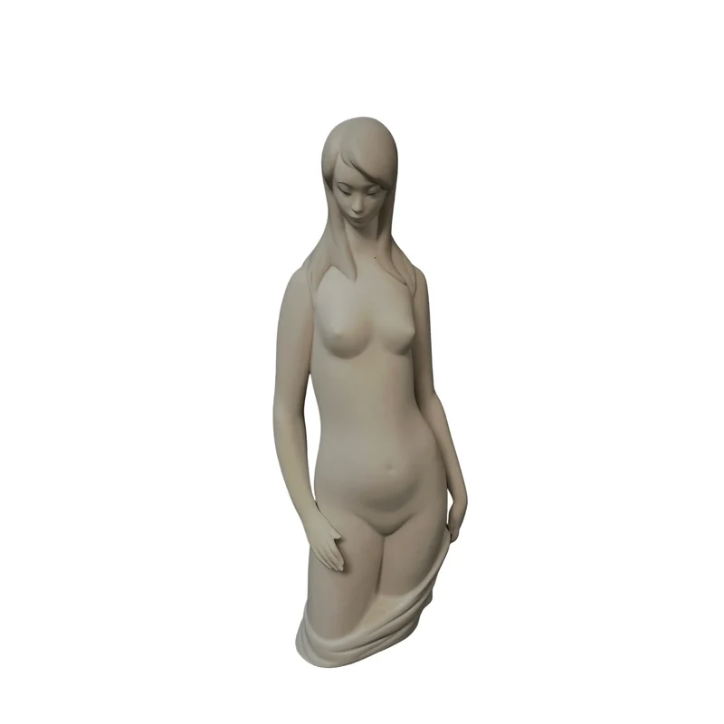 Lladró figurine, silhouette of a woman in matte white porcelain