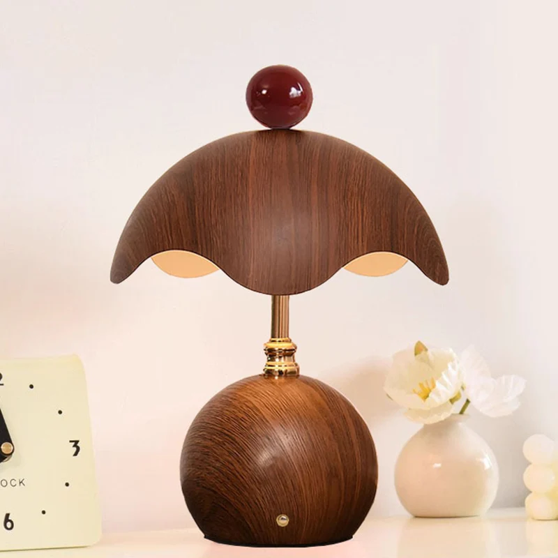 Contemporary Nordic Iron Eggshell-shaped Round USB Charging LED Table Lamp For Living Room & Bedroom