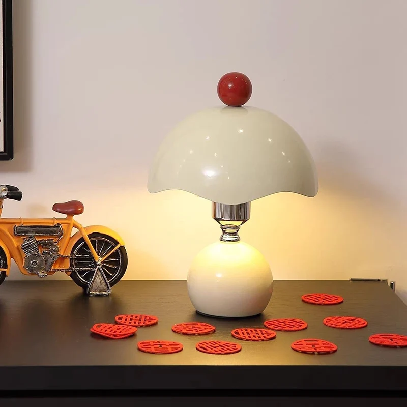 Contemporary Nordic Iron Eggshell-shaped Round USB Charging LED Table Lamp For Living Room & Bedroom