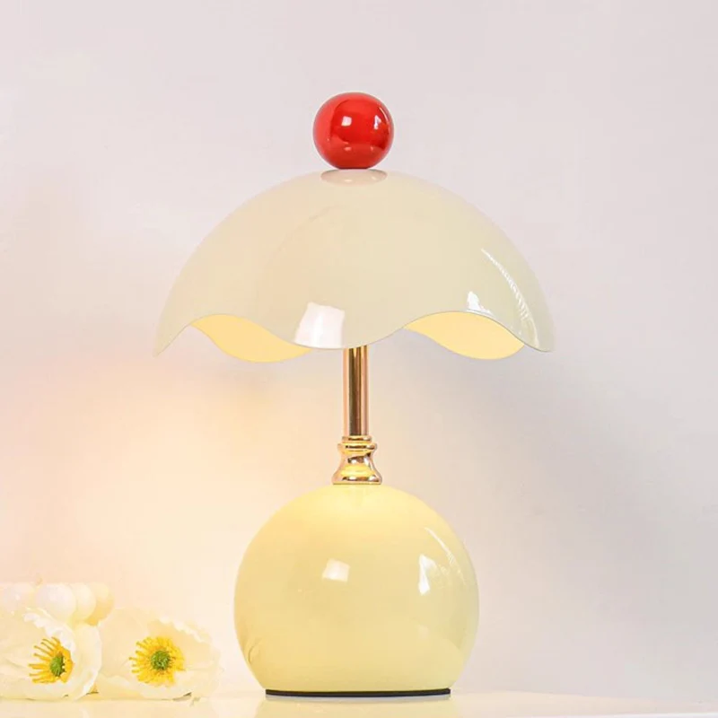 Contemporary Nordic Iron Eggshell-shaped Round USB Charging LED Table Lamp For Living Room & Bedroom