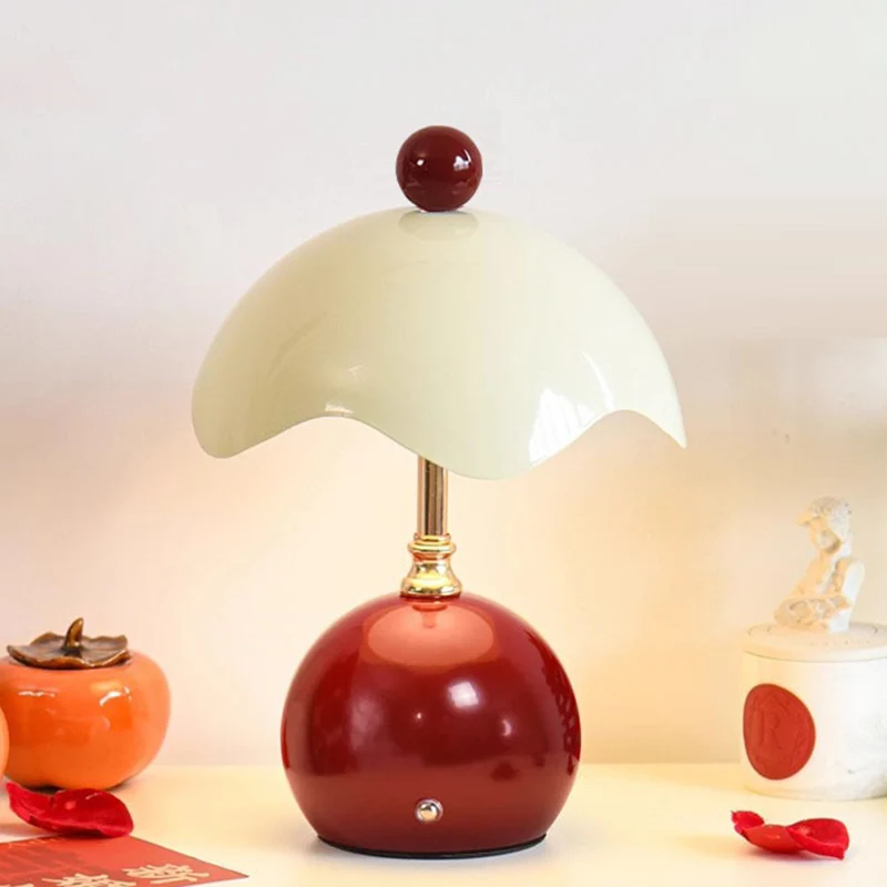 Contemporary Nordic Iron Eggshell-shaped Round USB Charging LED Table Lamp For Living Room & Bedroom