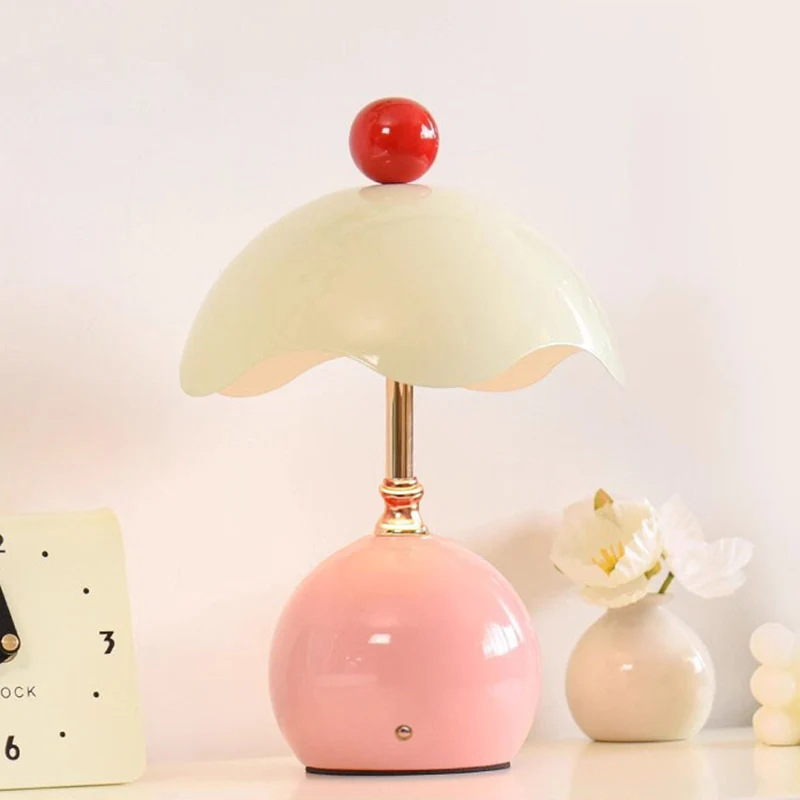 Contemporary Nordic Iron Eggshell-shaped Round USB Charging LED Table Lamp For Living Room & Bedroom