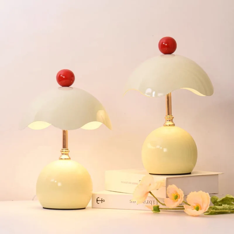 Contemporary Nordic Iron Eggshell-shaped Round USB Charging LED Table Lamp For Living Room & Bedroom