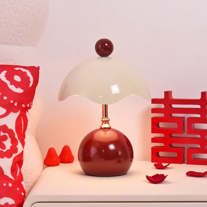 Contemporary Nordic Iron Eggshell-shaped Round USB Charging LED Table Lamp For Living Room & Bedroom