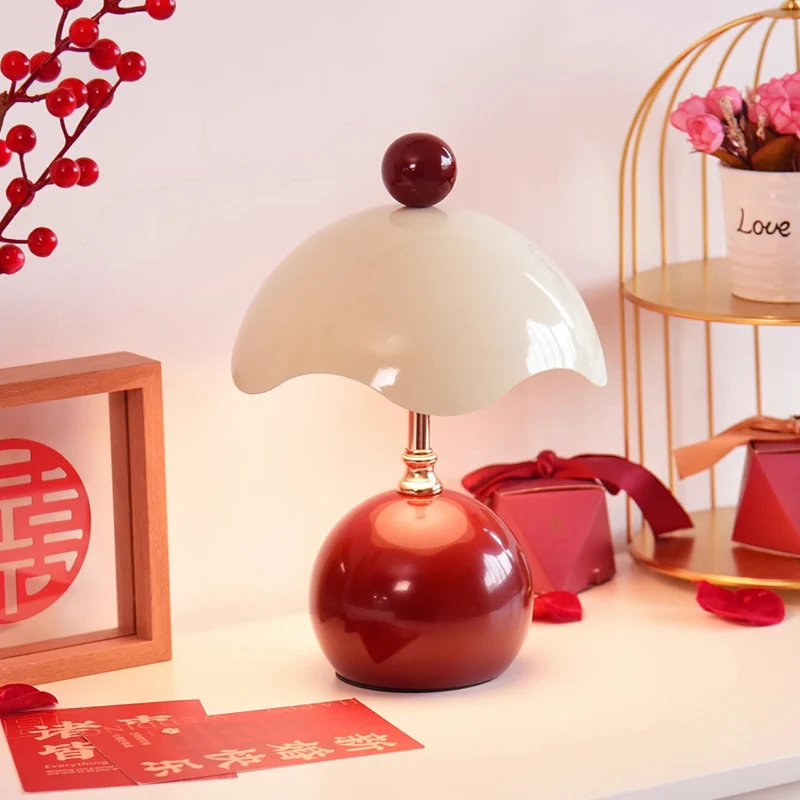 Contemporary Nordic Iron Eggshell-shaped Round USB Charging LED Table Lamp For Living Room & Bedroom