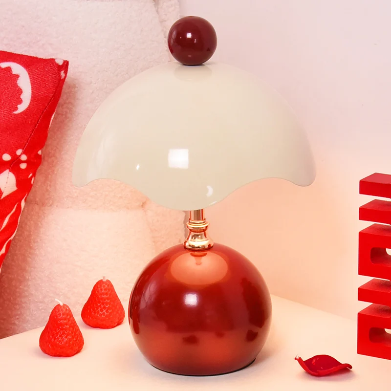 Contemporary Nordic Iron Eggshell-shaped Round USB Charging LED Table Lamp For Living Room & Bedroom
