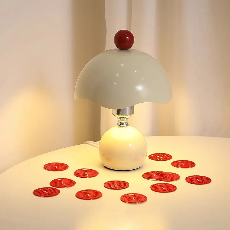 Contemporary Nordic Iron Eggshell-shaped Round USB Charging LED Table Lamp For Living Room & Bedroom