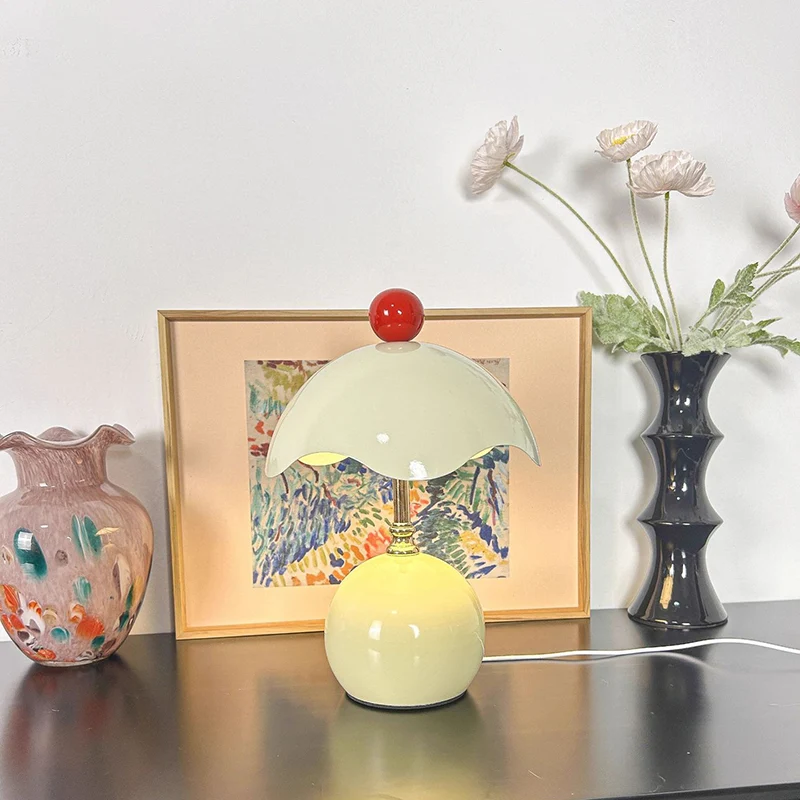 Contemporary Nordic Iron Eggshell-shaped Round USB Charging LED Table Lamp For Living Room & Bedroom