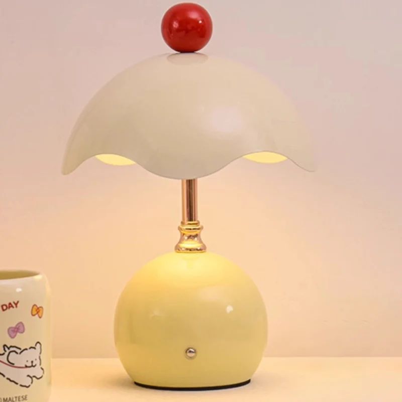 Contemporary Nordic Iron Eggshell-shaped Round USB Charging LED Table Lamp For Living Room & Bedroom