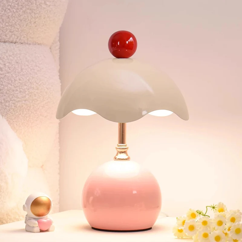 Contemporary Nordic Iron Eggshell-shaped Round USB Charging LED Table Lamp For Living Room & Bedroom