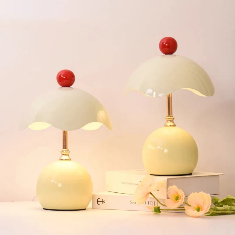 Contemporary Nordic Iron Eggshell-shaped Round USB Charging LED Table Lamp For Living Room & Bedroom