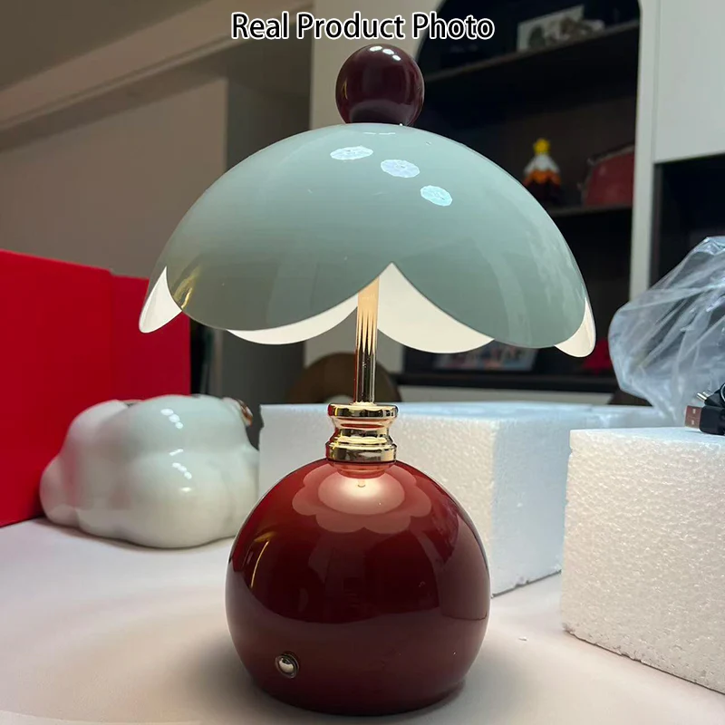Contemporary Nordic Iron Eggshell-shaped Round USB Charging LED Table Lamp For Living Room & Bedroom