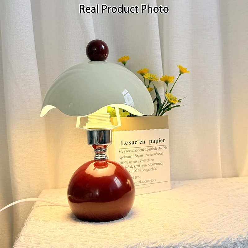 Contemporary Nordic Iron Eggshell-shaped Round USB Charging LED Table Lamp For Living Room & Bedroom