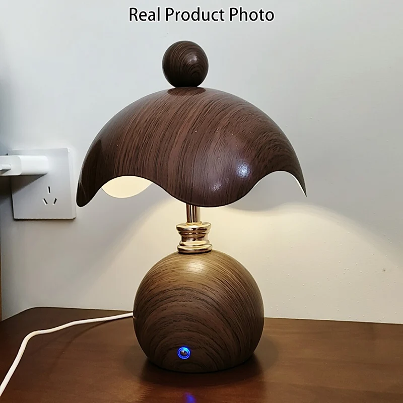 Contemporary Nordic Iron Eggshell-shaped Round USB Charging LED Table Lamp For Living Room & Bedroom