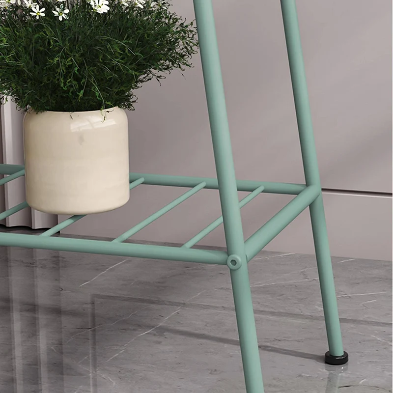 Modern Minimalist Iron Oval Plant Indoor Storage Shelf 2-Tier For Living Room & Balcony