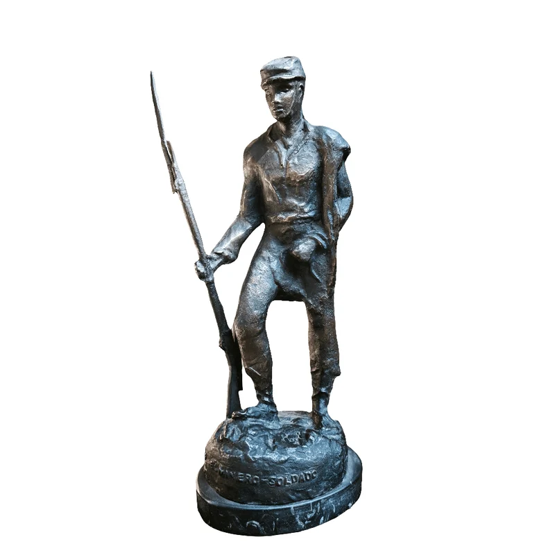 Bronze sculpture Codelco Chile 1980 'The soldier miner'