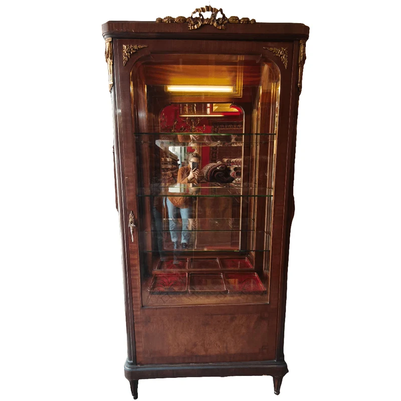 French mahogany Louis XVI style display case