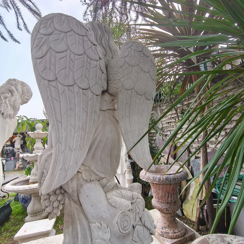 Angel of the Four Seasons Sculpture - Summer Stone Marble