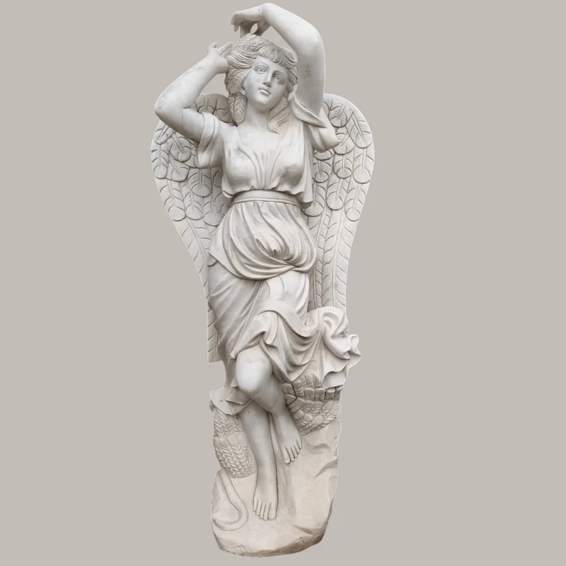 Angel of the Four Seasons - Autumn sculpture in marble stone