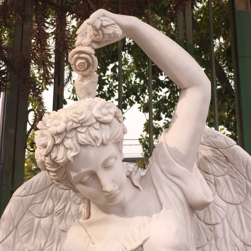 Angel of the Four Seasons sculpture - spring in marble stone