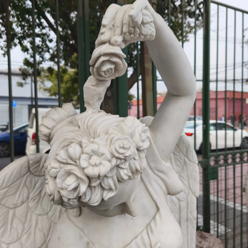 Angel of the Four Seasons sculpture - spring in marble stone