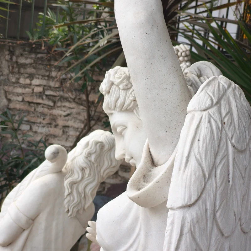 Angel of the Four Seasons sculpture - spring in marble stone