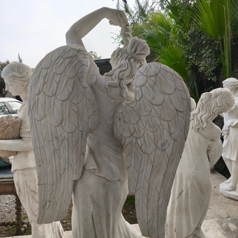 Angel of the Four Seasons sculpture - spring in marble stone