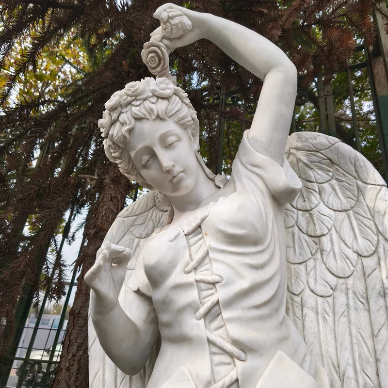 Angel of the Four Seasons sculpture - spring in marble stone