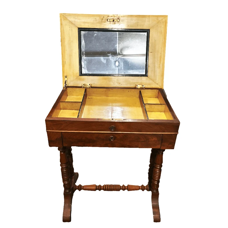 French mahogany dresser and dresser with wheels