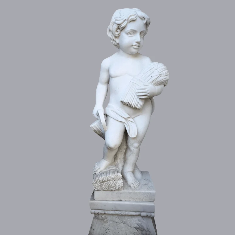 Marble sculpture - boy with wheat