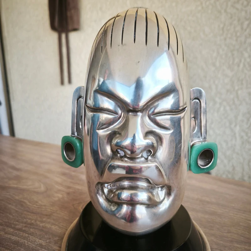 Decanter head made of aventurine stone and silver by Ezequiel Tapia