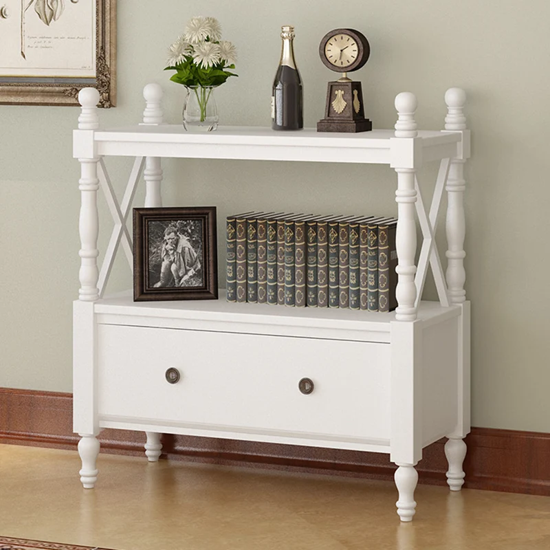 Traditional European Rubberwood MDF Rectangular Bookshelf 2/3/4/5-Tier For Living Room