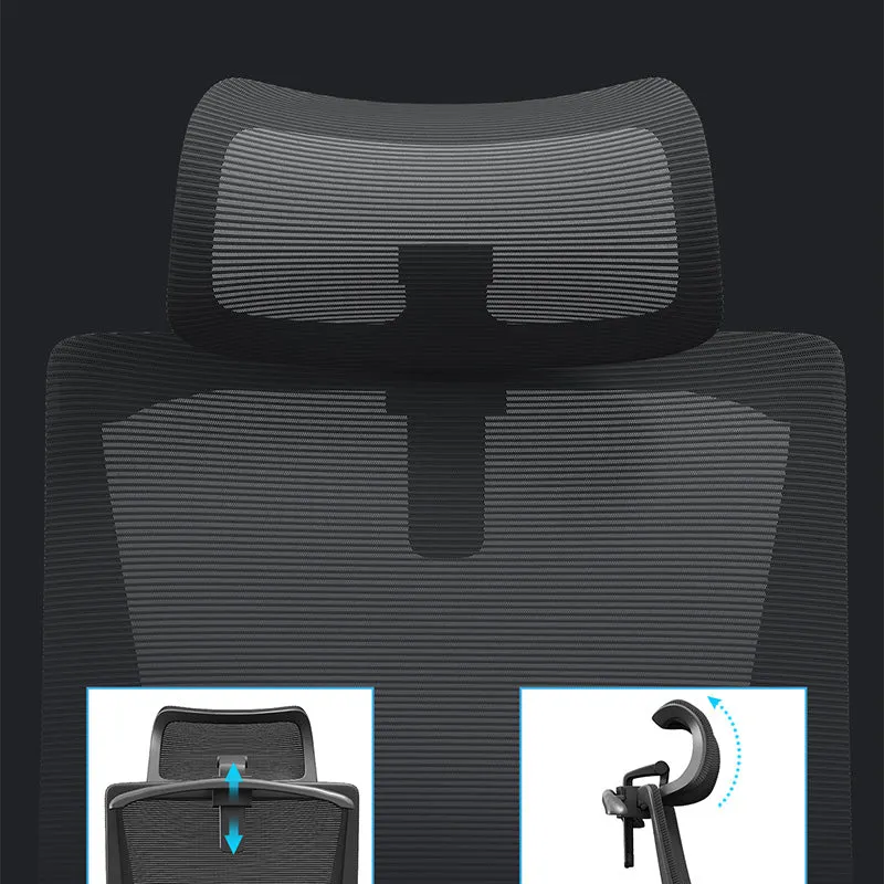Modern Minimalist Mesh High-Back Desk Chair: Height-Adjustable Headrest With Coat Hanger - Ergonomic Gaming Chair For Home Office