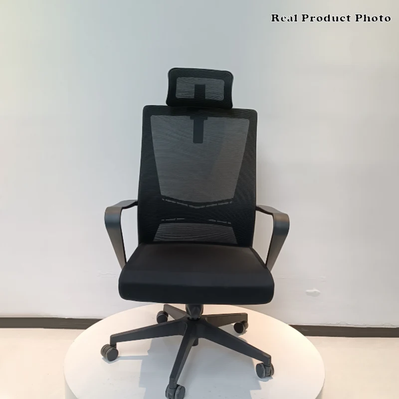 Modern Minimalist Mesh High-Back Desk Chair: Height-Adjustable Headrest With Coat Hanger - Ergonomic Gaming Chair For Home Office