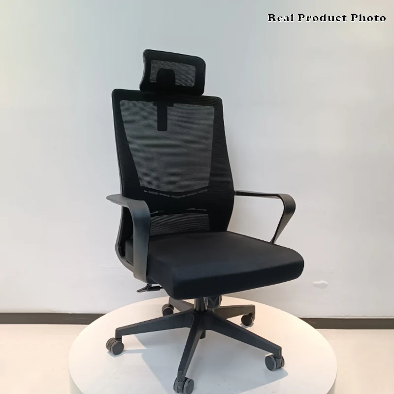 Modern Minimalist Mesh High-Back Desk Chair: Height-Adjustable Headrest With Coat Hanger - Ergonomic Gaming Chair For Home Office